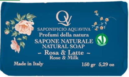 Immagine di SAPONIFICIO AQUAVIVA SAP. BAGNO ''PROFUMATI'' 150GR 98% NATURALE ROSA LATTE