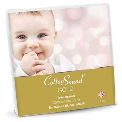 Immagine di COTTONSOUND BUSTA TELINI IGIENICI BABY 15PZ 40X80 MORBIDI PURO COTONE