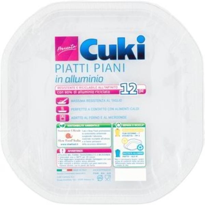 Immagine di CUKI PIATTI PIANI IN ALLUMINIO 12PZ LACCATO BIANCO