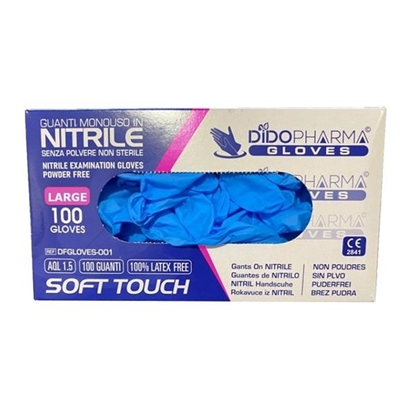 Immagine di DIDOPHARMA GUANTI NITRILE S/POLVERE BLU 100PZ L