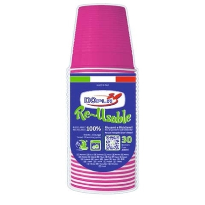 Immagine di DOPLA BICCH. RIUTILIZZABILI 230CC 30PZ FUCSIA