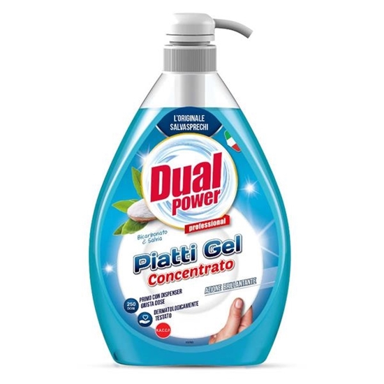 Immagine di DUALPOWER PIATTI GEL CONC. 1LT BICARBONATO & SALVIA C/DISPENSER