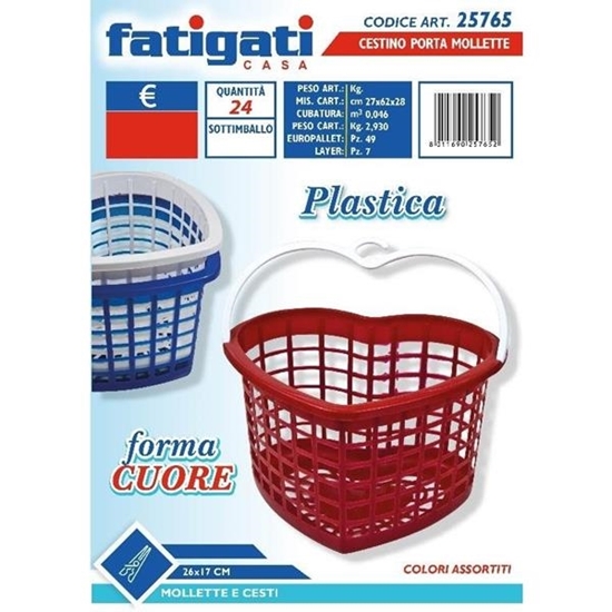 Immagine di FATIGATI CESTINO PLASTICA F/CUORE 26X17CM.