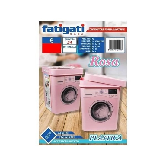 Immagine di FATIGATI CONTENITORE A FORMA DI LAVATRICE 3.5LT ROSA