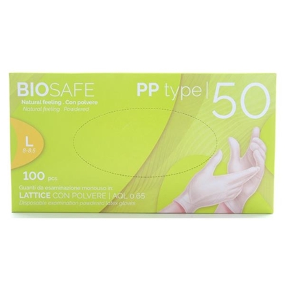 Immagine di GLOVELY BIOSAFE PLUS GUANTI LATTICE DA ESAMINAZIONE C/POLV. 100PZ L