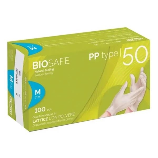 Immagine di GLOVELY BIOSAFE PLUS GUANTI LATTICE DA ESAMINAZIONE C/POLV. 100PZ M