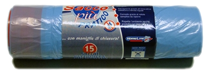 Immagine di HOMELINE ROTOLO 15 SACCHI 55X65 C/MANICI BLU ECONOM.