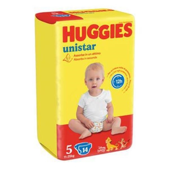 Immagine di HUGGIES UNISTAR UNISEX 11-25KG TG5 14PZ JUNIOR