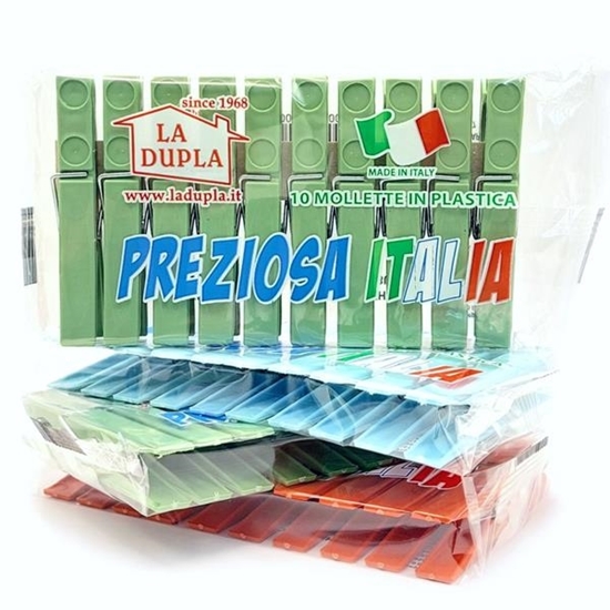 Immagine di LA DUPLA MOLLETTE ''PREZIOSA'' IN PLASTICA 10PZ COLORI ASSORTITI