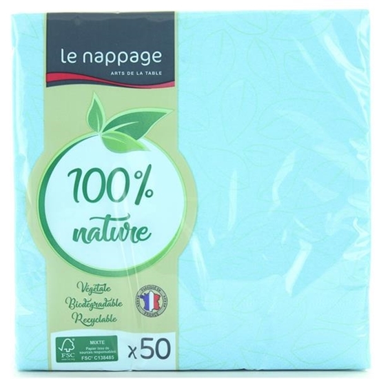 Immagine di LE NAPPAGE TOVAGLIOLO 33X33 50PZ AZZURRO