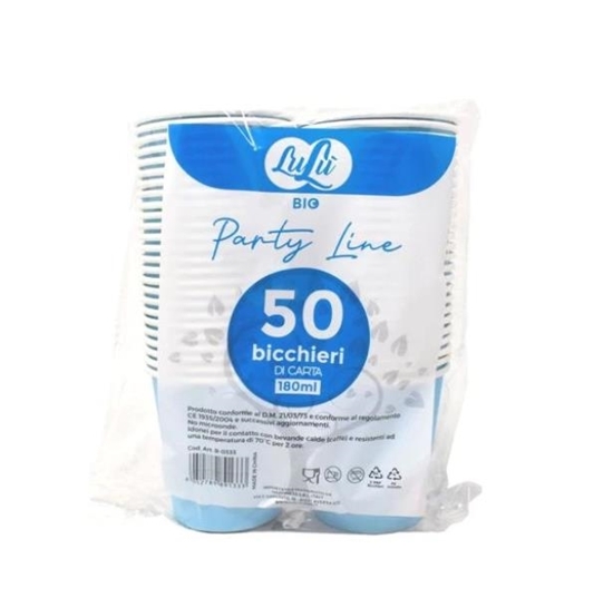 Immagine di LULU' BICCH. CARTA 180ML 50PZ BIO CELESTE