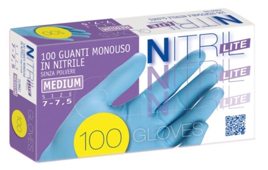 Immagine di NITRIL GUANTI NITRILE LITE SINTETICI BLU 100PZ M