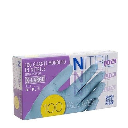 Immagine di NITRIL GUANTI NITRILE LITE SINTETICI BLU 100PZ XL