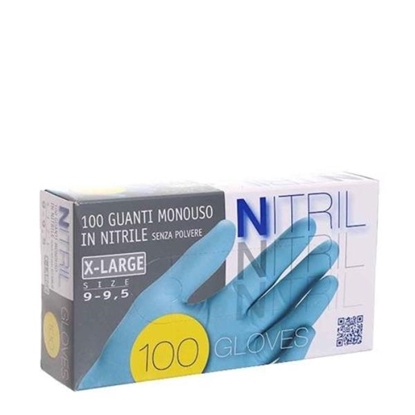 Immagine di NITRIL GUANTI NITRILE SINTETICI BLU 100PZ XL