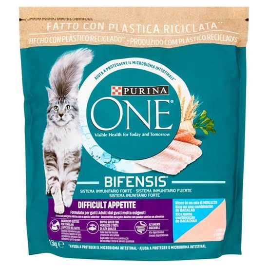 Immagine di PURINA ONE CAT DIFFICULT APPETITE MERLUZZO TROTA 1,5KG (SIST. IMMUNITARIO FORTE)