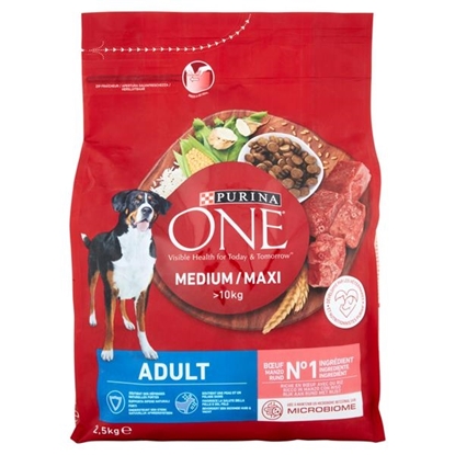 Immagine di PURINA ONE DOG MEDIUM/MAXI ADULT MANZO E RISO 2,5KG