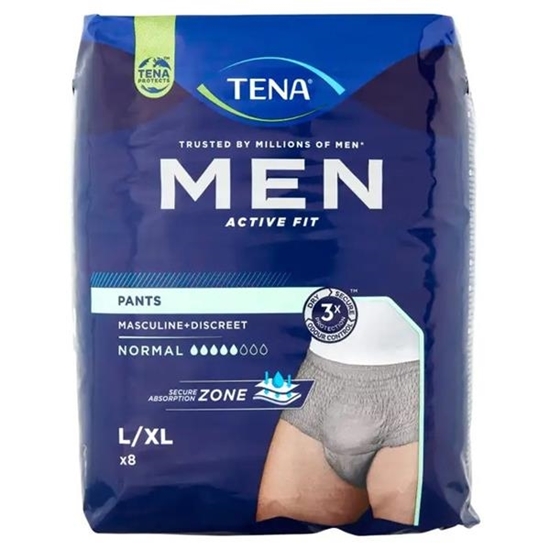 Immagine di TENA FOR MEN ACTIVE FIT PANTS NORMAL 8PZ GRIGIO L/XL