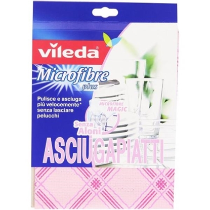 Immagine di VILEDA PANNO MICROFIBRE ASCIUGAPIATTI 60X40