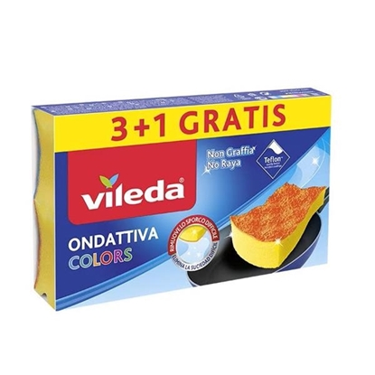 Immagine di VILEDA SPUGNA ONDATTIVA COLORS 3+1 PZ