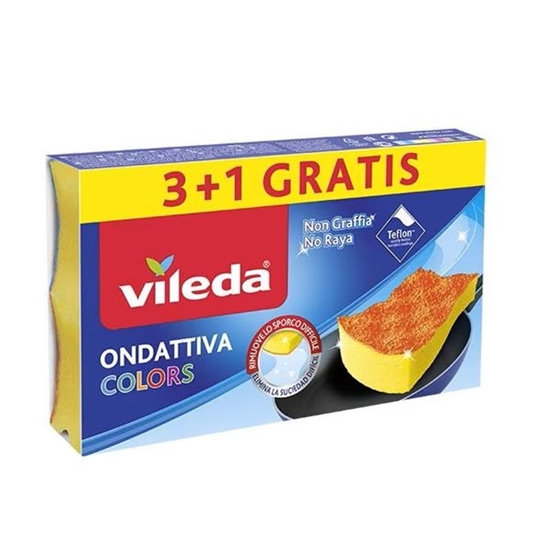 Immagine di VILEDA SPUGNA ONDATTIVA COLORS 3+1 PZ