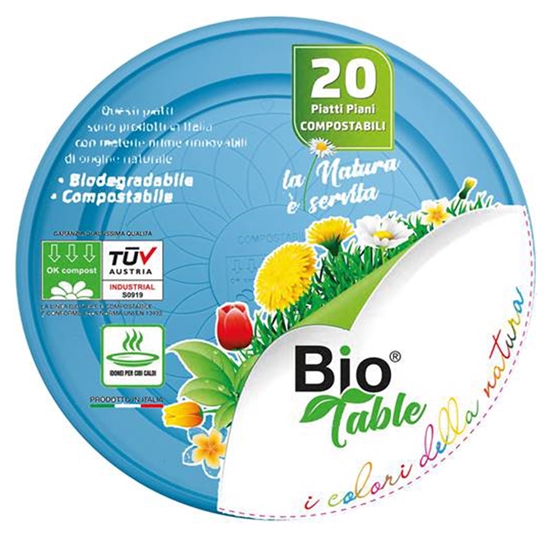 Immagine di BIO TABLE PIATTI PIANI 20PZ AZZURRO