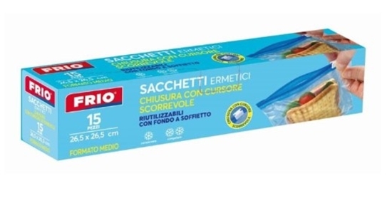 Immagine di FRIO SACCHETTI ERMETICI CON CHIUSURA CURSORE 15PZ MEDI 26.5X26.5