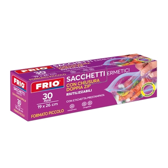 Immagine di FRIO SACCHETTI ERMETICI CON CHIUSURA DOPPIA ZIP 30PZ PICCOLI 19X26