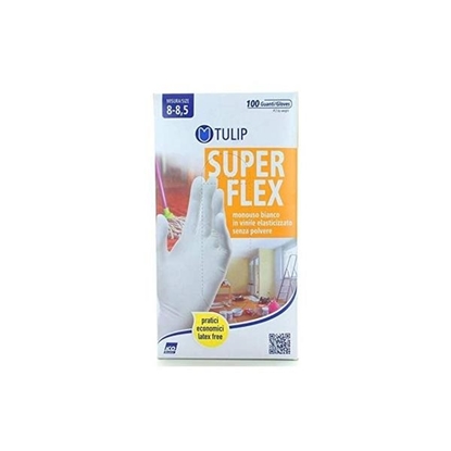 Immagine di TULIP GUANTI LATTICE SUPER FLEX BIANCHI 100PZ L