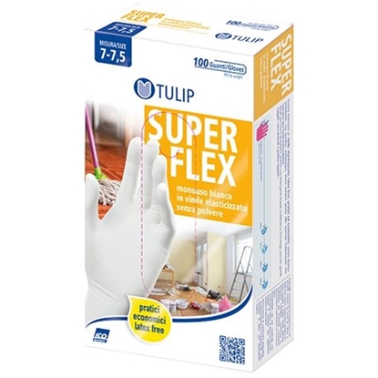 Immagine di TULIP GUANTI LATTICE SUPER FLEX BIANCHI 100PZ M