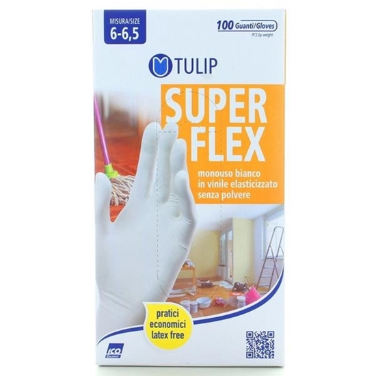 Immagine di TULIP GUANTI LATTICE SUPER FLEX BIANCHI 100PZ S