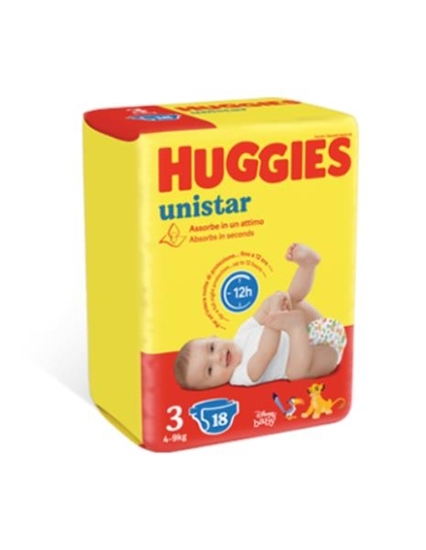 Immagine di HUGGIES UNISTAR UNISEX 4-8KG TG3 18PZ MIDI