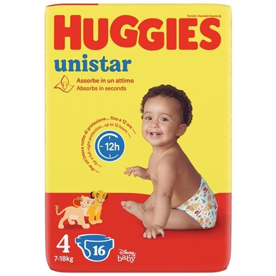 Immagine di HUGGIES UNISTAR UNISEX 7-14KG TG4 16PZ MAXI