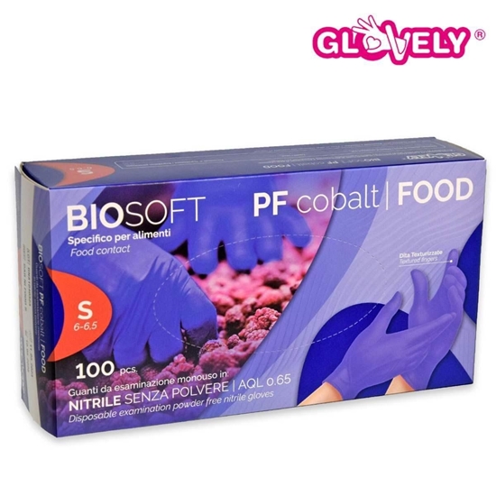 Immagine di GLOVELY BIOSOFT FOOD GUANTI NITRILE PER INDUSTRIE ALIMENTARI S/POLV. 100PZ S