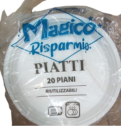 Immagine di MAGICO (A) PIATTI PIANI 20PZ 15GR (300GR A CONFEZIONE) BIANCHI