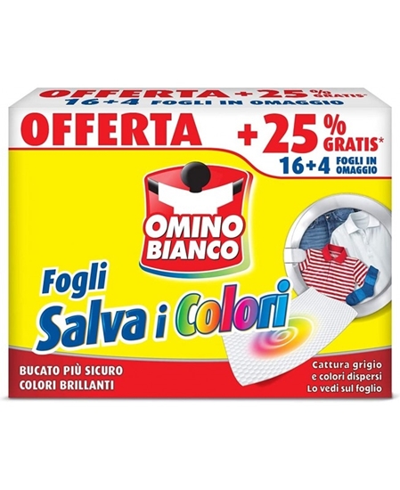 Immagine di OMINO BIANCO FOGLI SALVA COLORE 16+4PZ