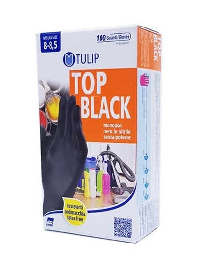 Immagine di TULIP GUANTI NITRILE BLACK 100PZ L