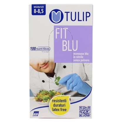 Immagine di TULIP GUANTI NITRILE FIT BLU 100PZ L