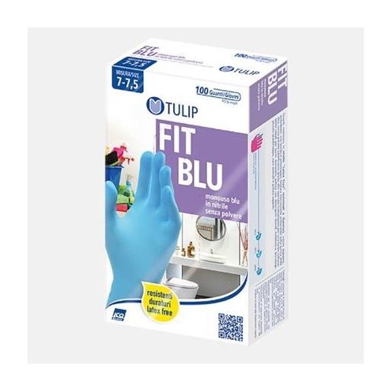 Immagine di TULIP GUANTI NITRILE FIT BLU 100PZ M