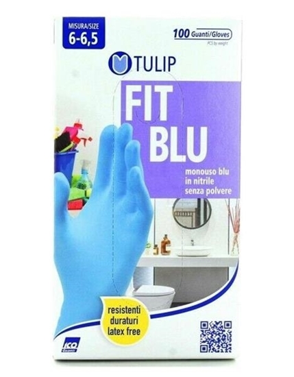 Immagine di TULIP GUANTI NITRILE FIT BLU 100PZ S