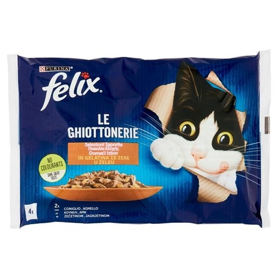 Immagine di FELIX GATTO GHIOTTONERIE IN GELATINA 4x85GR CONIGLIO E AGNELLO