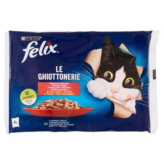 Immagine di FELIX GATTO GHIOTTONERIE IN GELATINA 4x85GR MANZO E POLLO