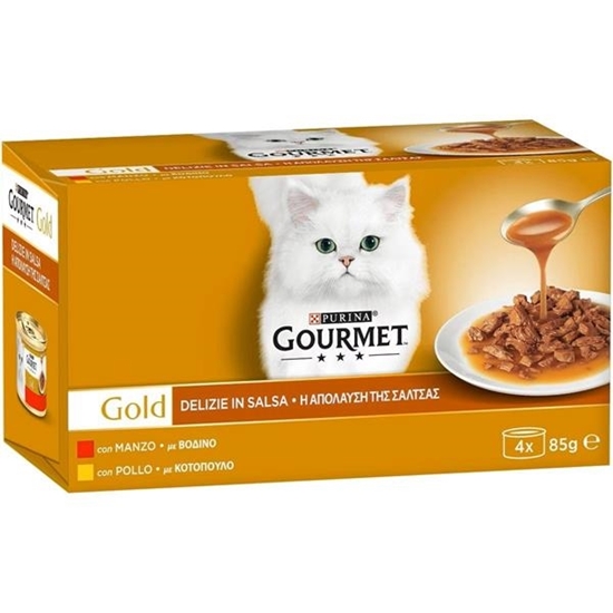 Immagine di GOURMET GATTO GOLD SALSA 4x85GR POLLO MANZO