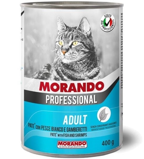 Immagine di MORANDO PROFESSIONAL GATTO ADULT PATE' 400GR (LATTINA) PESCE BIANCO/GAMBERETTI