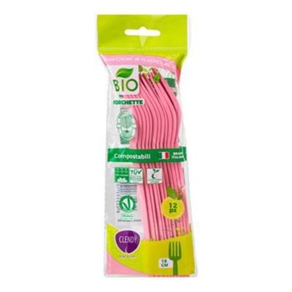 Immagine di CLENDY FORCHETTE BIO 12PZ ROSA