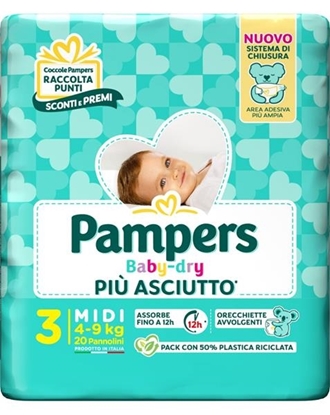 Immagine di PAMPERS BABY DRY 4/9KG TG3 20PZ MIDI