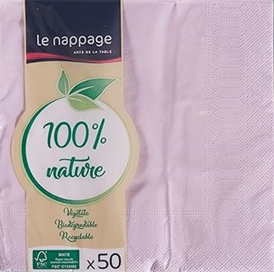 Immagine di LE NAPPAGE TOVAGLIOLO 33X33 50PZ ROSA CONFETTO 100% NATURE