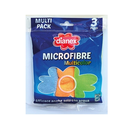 Immagine di DIANEX PANNO MICROFIBRA PER UNTO E SPORCO 3PZ 30X30 MULTICOLOR