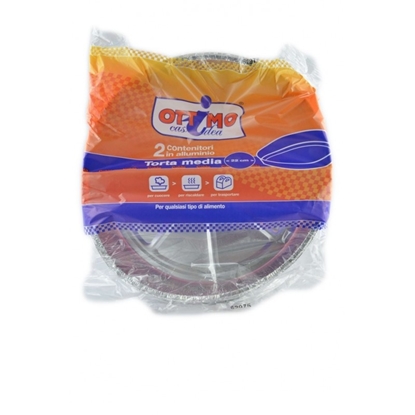Immagine di OTTIMO CONTENITORE ALLUMINIO PER TORTA MEDIA 2PZ