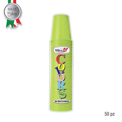 Immagine di DOPLA BICCH. 200CC 50PZ VERDE ACIDO