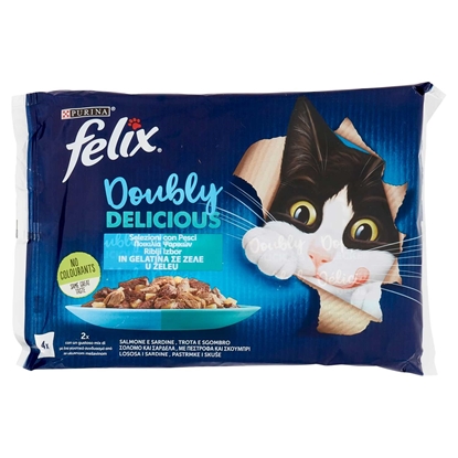 Immagine di FELIX GATTO GHIOTTONERIE IN GELATINA DELICIOUS 4x85GR SELEZIONE PESCI